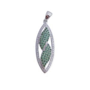 colgante plata circonitas verdes 11x29mm