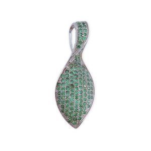 colgante plata circonitas verdes12x31mm