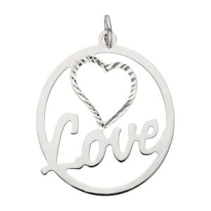 colgante plata love corazon