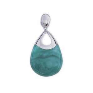 colgante plata piedra resina verde