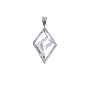 colgante rombo plata circonitas 15x22mm