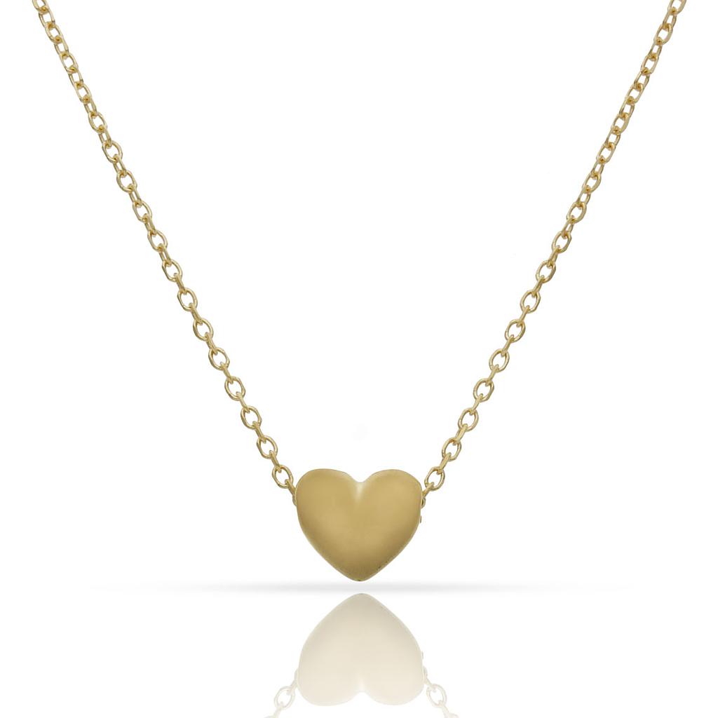 Gargantilla plata chapada oro corazón gargantilla corazon plata chapada en oro