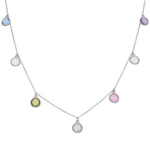 gargantilla piedras colores plata