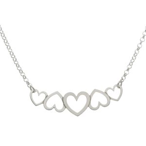gargantilla plata corazones