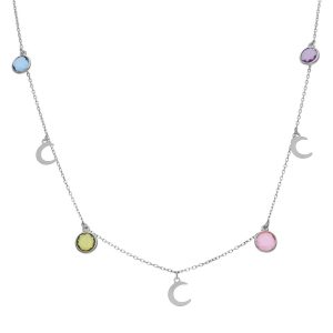 gargatilla piedra y lunas plata