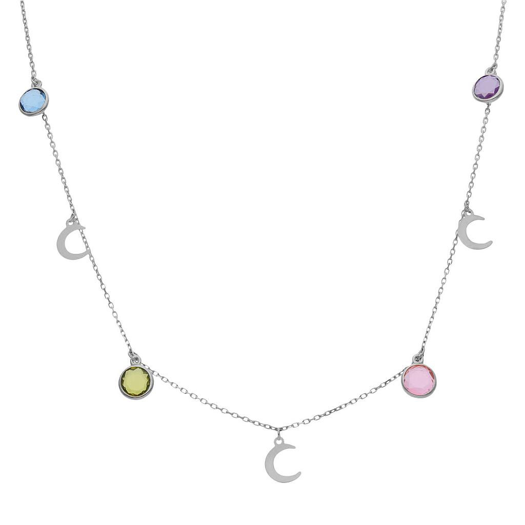Gargantilla plata 925 charms luna+piedras gargatilla piedra y lunas plata
