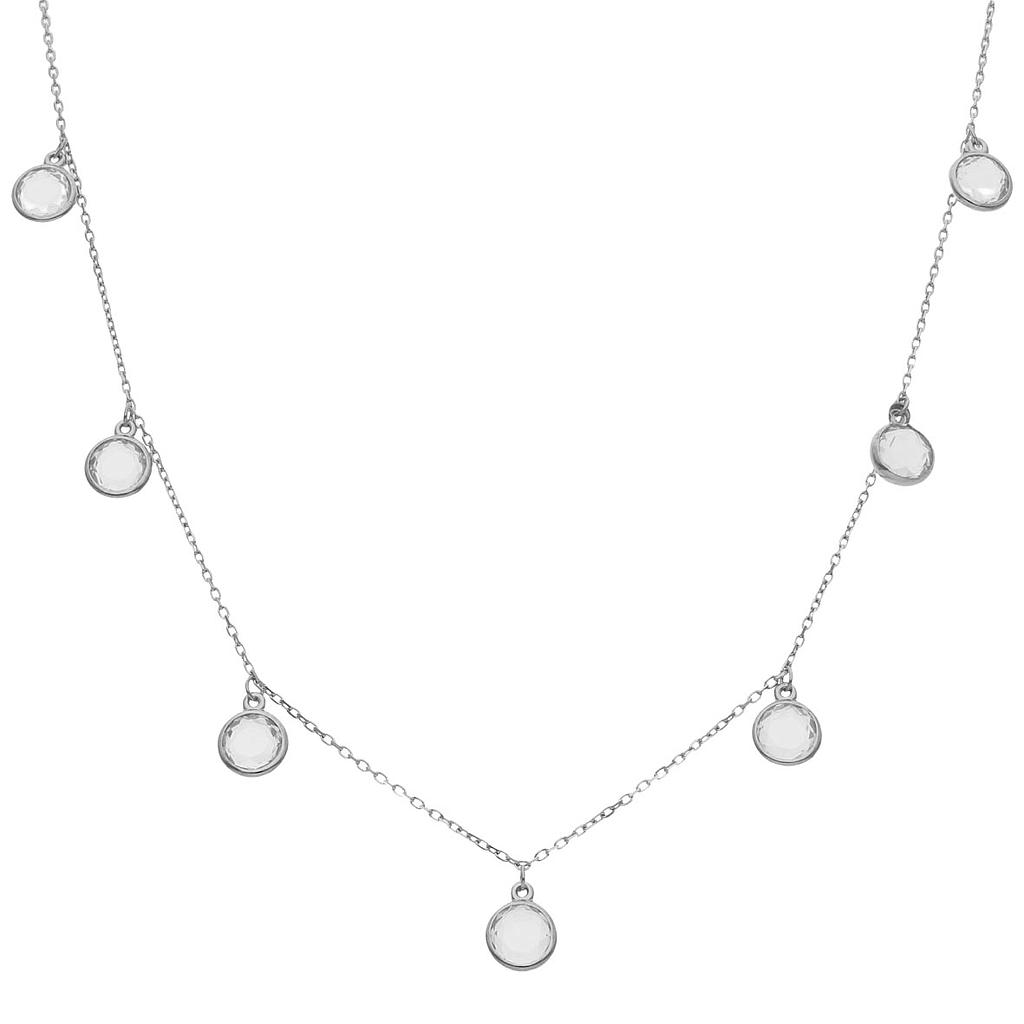 Gargantilla plata 925 con piedras circonitas garnatilla piedra circonitas plata