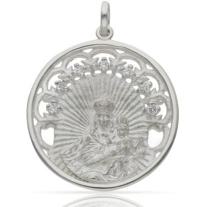 medalla virgen de carmen plata 30mm