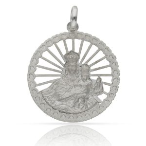 medalla virgen del carmen plata 25mm