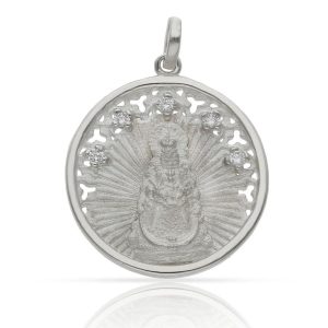 medalla virgen del rocio plata 25mm