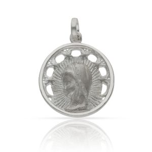 medalla virgen niña plata 20mm