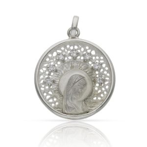 medalla virgen niña plata 22mm