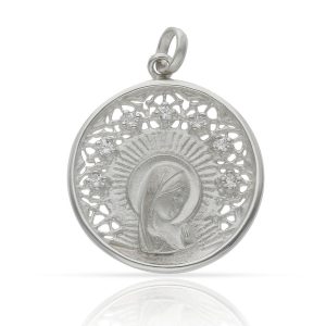 medalla virgen niña plata 25mm