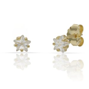 pendiente estrella circonitas chapda oro