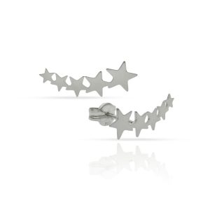 pendiente trepador estrellas plata