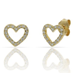pendientes corazon 9x8mm chapado oro