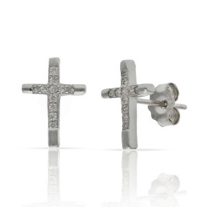 pendientes cruz plata