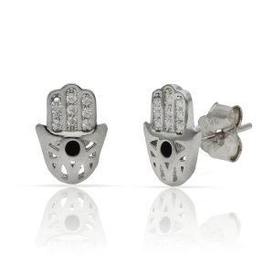 pendientes mano fatima plata