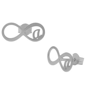 pendientes plata infinito con inicial