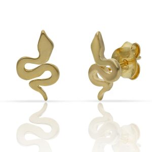 pendientes serpiente chapado en oro