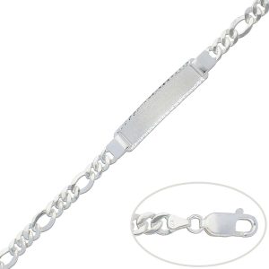 pulsera plata 3x1 con placa 7mm