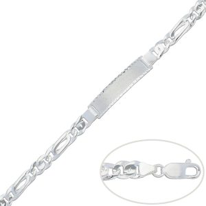 pulsera plata con placa 7mm