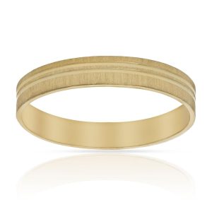 Alianza oro 18Kl mate 2 lineas. 3.50mm