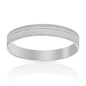 Alianza oro blanco 18Kl dos lineas. 3.50mm