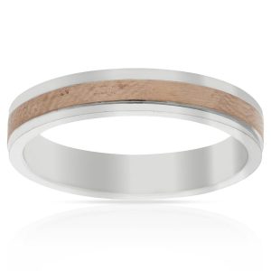 Alianza plata bicolor. 4mm