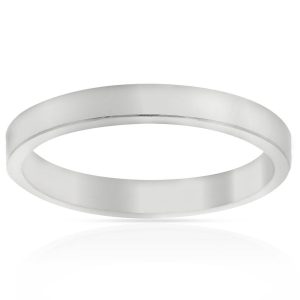 Alianza plata canto recto. 3mm