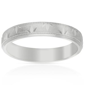Alianza plata hojas. 4mm