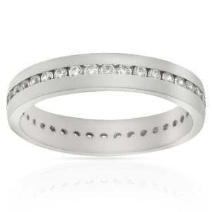 Alianza plata ley aro circonitas. 4mm