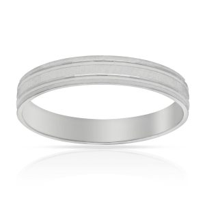 Alianza tallada oro blanco 18Kl. 3.50mm
