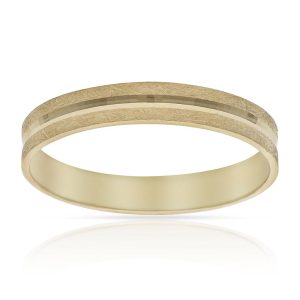 Alianza oro 18Kl tallada centro brillo. 3.50mm