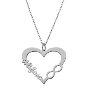 Colgante plata ley corazón nombre. 20x23mm