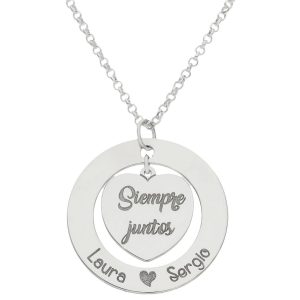 Collar plata cerco con corazón. 25mm