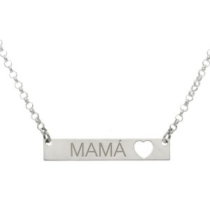 Collar plata chapa y nombre. 5x28mm
