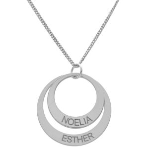 Collar plata ley circulos. 26mm