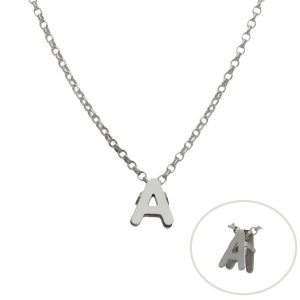 Collar plata ley letra. 7x3mm
