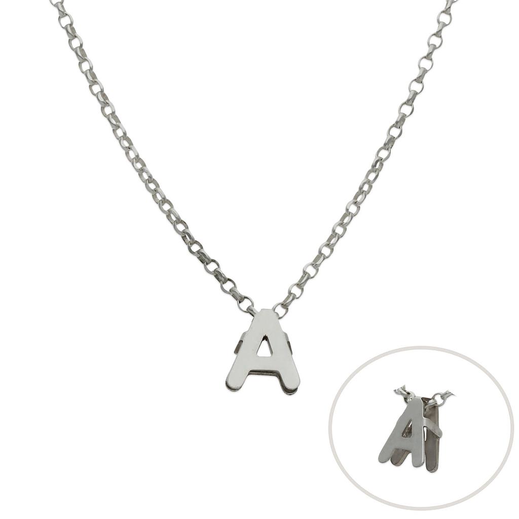 Collar plata ley letra. 7x3mm Collar plata ley letra. 7x3mm