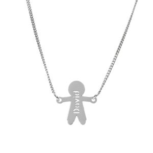 Collar plata ley niños nombre. 14x15mm