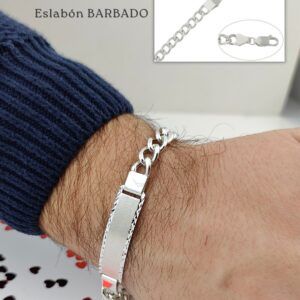 Esclava plata barbada 7mm Esclava plata barbada 7mm
