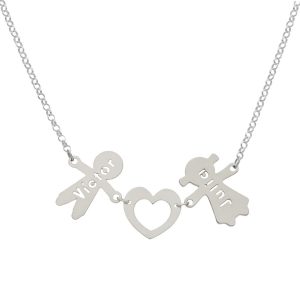Gargantilla plata 925 corazón + niño nombre