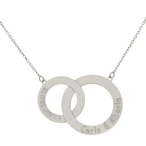 Gargantilla plata con 2 aros