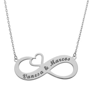 Gargantilla plata ley infinito y nombres. 16x32mm