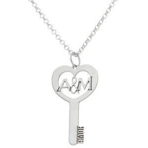 Gargantilla plata ley llave iniciales. 15x27mm