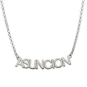 Gargantilla plata ley nombre (3 tamaños)