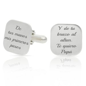 Gemelos plata 925 cuadrados + frase