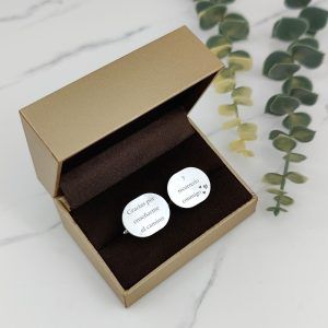 Gemelos plata 925 ovalados frase caja Gemelos plata 925 ovalados frase caja