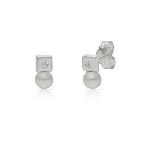 Pendiente plata 925 perlas 7.50mm